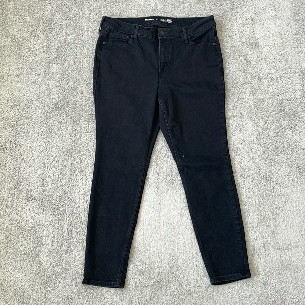EC Old Navy High Rise Rockstar Super Skinny Black Jeans - Size 14S